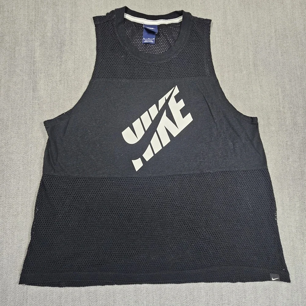 Nike Women's Mesh Muscle Sleeveless shirt Black Size Medium